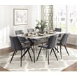 Pemberly Row Faux Leather Dining Side Chair in Gray (Set of 2)