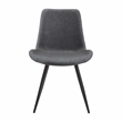 Pemberly Row Faux Leather Dining Side Chair in Gray (Set of 2)