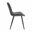 Pemberly Row Faux Leather Dining Side Chair in Gray (Set of 2)