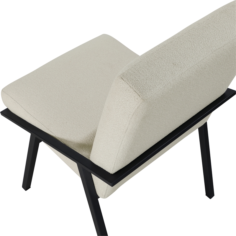 Pemberly Row Contemporary Textured Dining Side Chair in Cream (Set of 2)