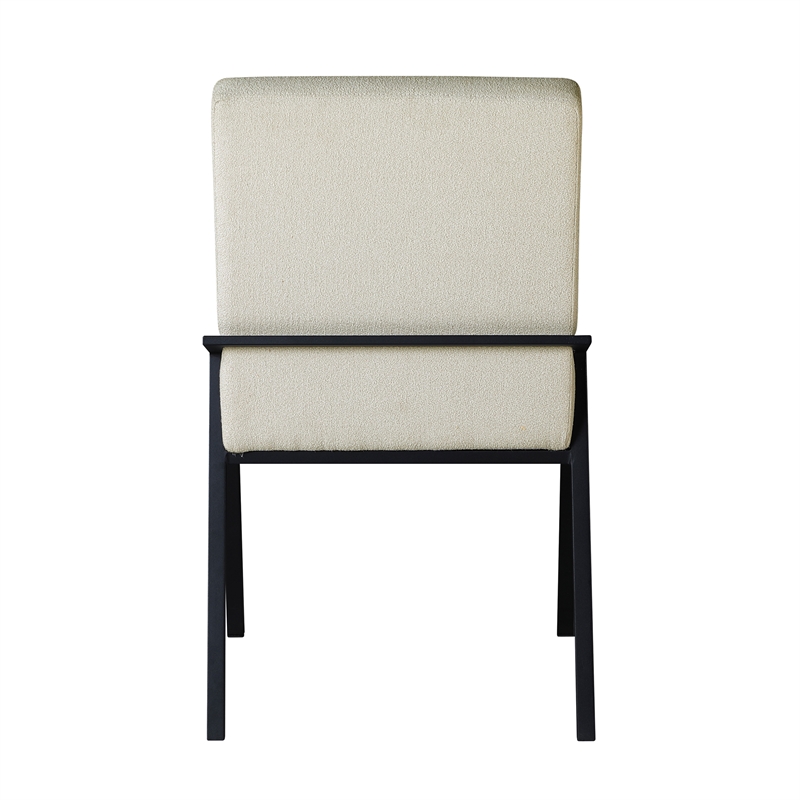 Pemberly Row Contemporary Textured Dining Side Chair in Cream (Set of 2)