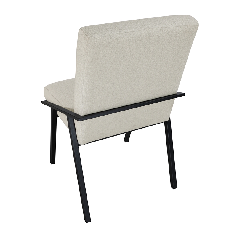 Pemberly Row Contemporary Textured Dining Side Chair in Cream (Set of 2)