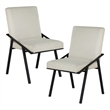 Pemberly Row Contemporary Textured Dining Side Chair in Cream (Set of 2)
