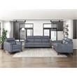 Pemberly Row Contemporary Microfiber Chair in Dark Gray Finish