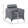 Pemberly Row Contemporary Microfiber Chair in Dark Gray Finish
