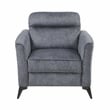 Pemberly Row Contemporary Microfiber Chair in Dark Gray Finish
