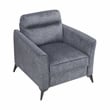 Pemberly Row Contemporary Microfiber Chair in Dark Gray Finish