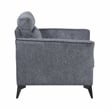 Pemberly Row Contemporary Microfiber Chair in Dark Gray Finish