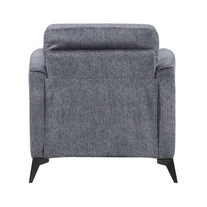 Pemberly Row Contemporary Microfiber Chair in Dark Gray Finish