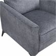 Pemberly Row Contemporary Microfiber Chair in Dark Gray Finish