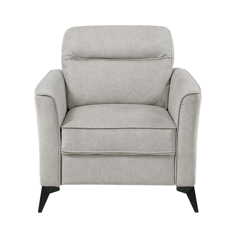 Pemberly Row Contemporary Microfiber Fabric Chair in Tan Finish