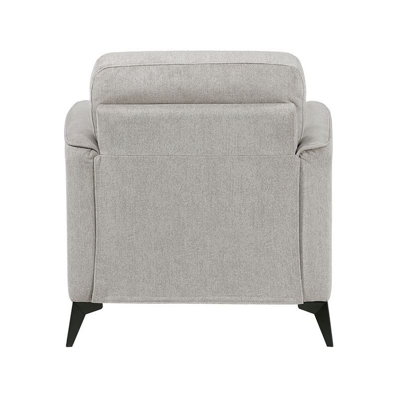 Pemberly Row Contemporary Microfiber Fabric Chair in Tan Finish