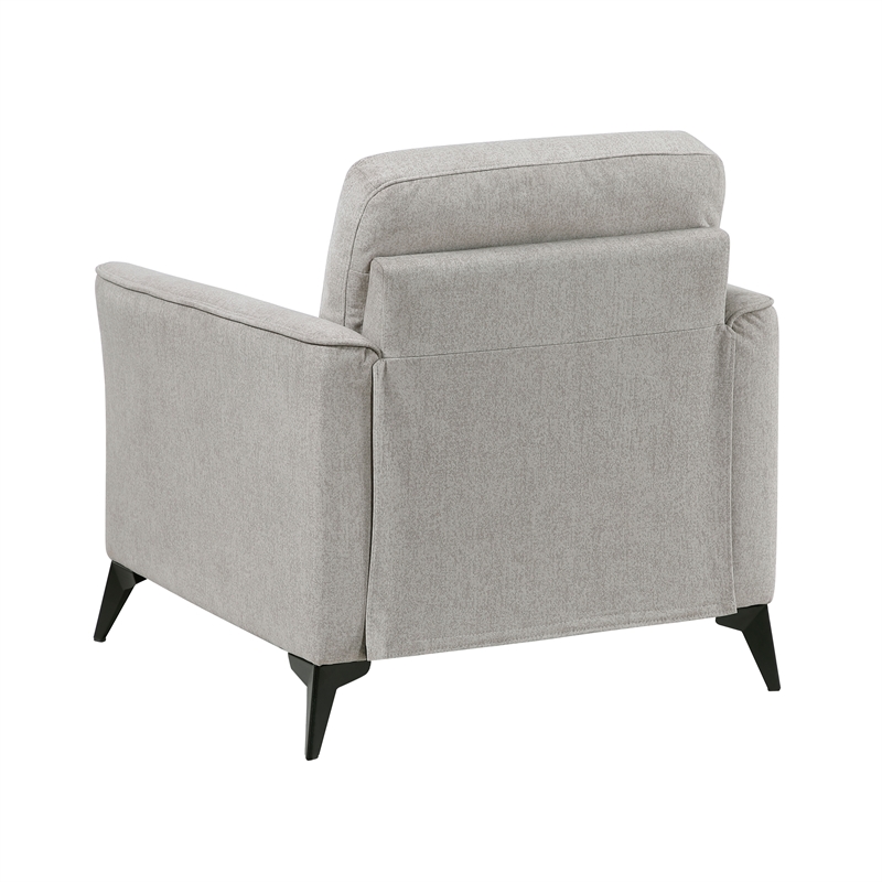 Pemberly Row Contemporary Microfiber Fabric Chair in Tan Finish