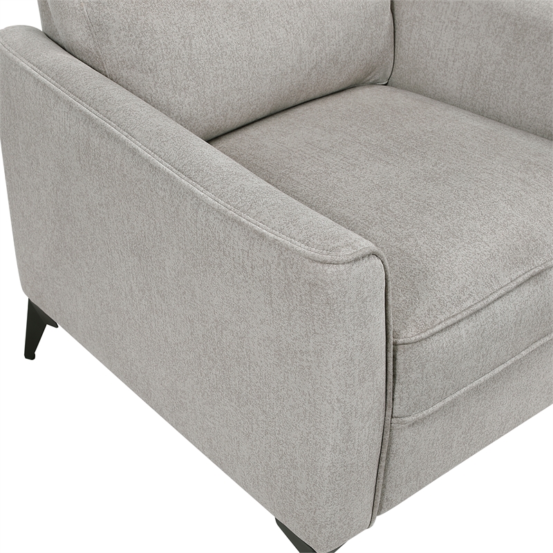 Pemberly Row Contemporary Microfiber Fabric Chair in Tan Finish