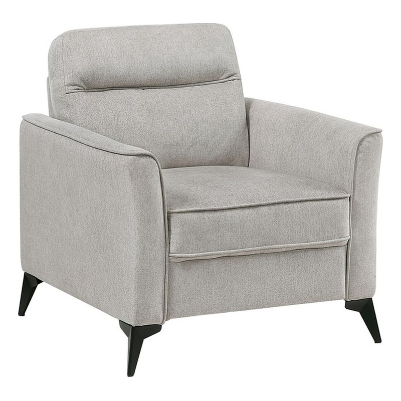 Pemberly Row Contemporary Microfiber Fabric Chair in Tan Finish