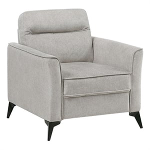 Pemberly Row Contemporary Microfiber Fabric Chair in Tan Finish