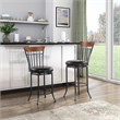 Pemberly Row Contemporary Faux Leather Swivel Pub Height Chair in Brown