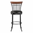 Pemberly Row Contemporary Faux Leather Swivel Pub Height Chair in Brown