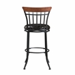 Pemberly Row Contemporary Faux Leather Swivel Pub Height Chair in Brown