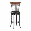 Pemberly Row Contemporary Faux Leather Swivel Pub Height Chair in Brown