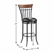 Pemberly Row Contemporary Faux Leather Swivel Pub Height Chair in Brown