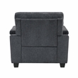 Pemberly Row Contemporary Chenille Chair in Dark Gray Finish