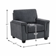 Pemberly Row Contemporary Chenille Chair in Dark Gray Finish
