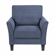 Pemberly Row Contemporary Textured Fabric Chair in Blue Finish