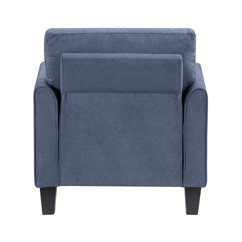 Pemberly Row Contemporary Textured Fabric Chair in Blue Finish
