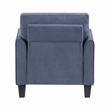 Pemberly Row Contemporary Textured Fabric Chair in Blue Finish