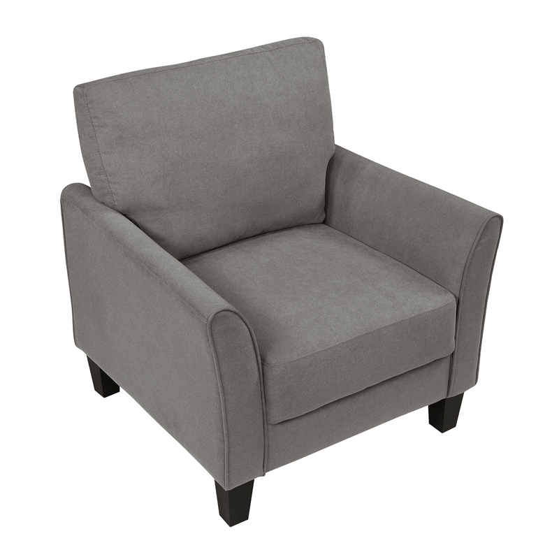 Pemberly Row Contemporary Textured Chair in Chocolate Finish