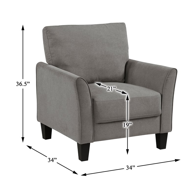 Pemberly Row Contemporary Textured Chair in Chocolate Finish