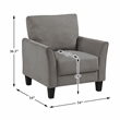 Pemberly Row Contemporary Textured Chair in Chocolate Finish