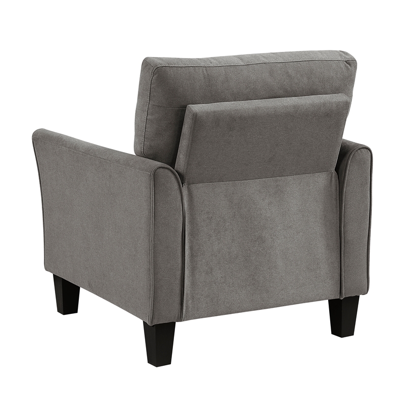 Pemberly Row Contemporary Textured Chair in Chocolate Finish