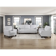 Pemberly Row Contemporary Textured Fabric Chair in Gray Finish