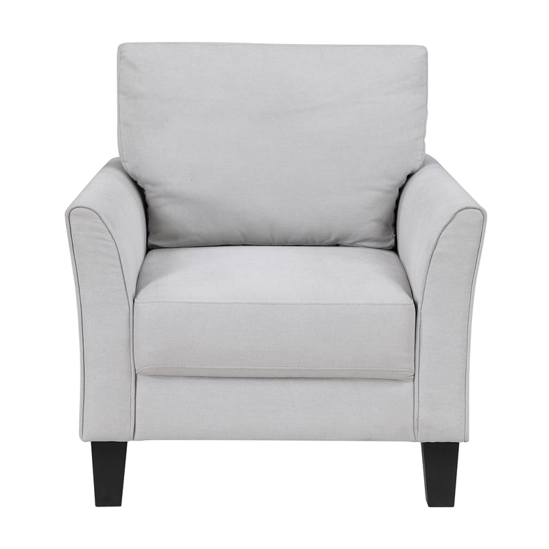 Pemberly Row Contemporary Textured Fabric Chair in Gray Finish