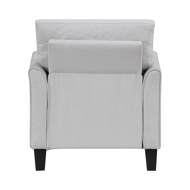 Pemberly Row Contemporary Textured Fabric Chair in Gray Finish