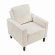 Pemberly Row Contemporary Corduroy Fabric Chair in Beige Finish