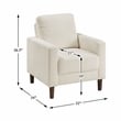 Pemberly Row Contemporary Corduroy Fabric Chair in Beige Finish