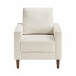 Pemberly Row Contemporary Corduroy Fabric Chair in Beige Finish