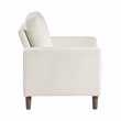Pemberly Row Contemporary Corduroy Fabric Chair in Beige Finish