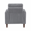 Pemberly Row Contemporary Corduroy Fabric Chair in Gray Finish