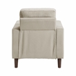 Pemberly Row Contemporary Corduroy Fabric Chair in Taupe Finish