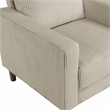 Pemberly Row Contemporary Corduroy Fabric Chair in Taupe Finish