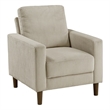 Pemberly Row Contemporary Corduroy Fabric Chair in Taupe Finish
