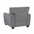 Pemberly Row Contemporary Chenille Chair in Dark Gray Finish