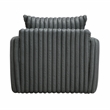 Pemberly Row Contemporary Corduroy Swivel Chair in Dark Gray