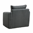 Pemberly Row Contemporary Corduroy Swivel Chair in Dark Gray