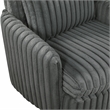 Pemberly Row Contemporary Corduroy Swivel Chair in Dark Gray