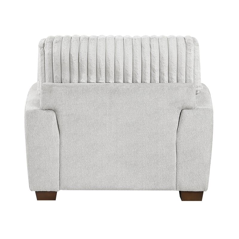 Pemberly Row Contemporary Microfiber Chair in Light Gray Finish